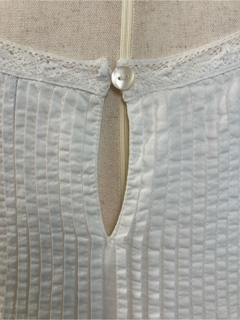 April Cornell White Lace-Trim Slip - Picture 3 of 13